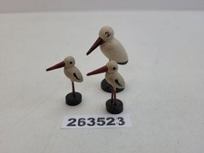 3x Störche Holz Weiß Schwarz